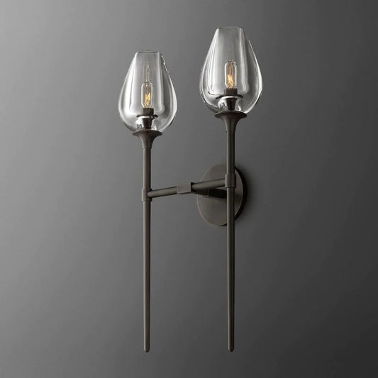 Crystal Tulip Double Wall Sconce - thebelacan