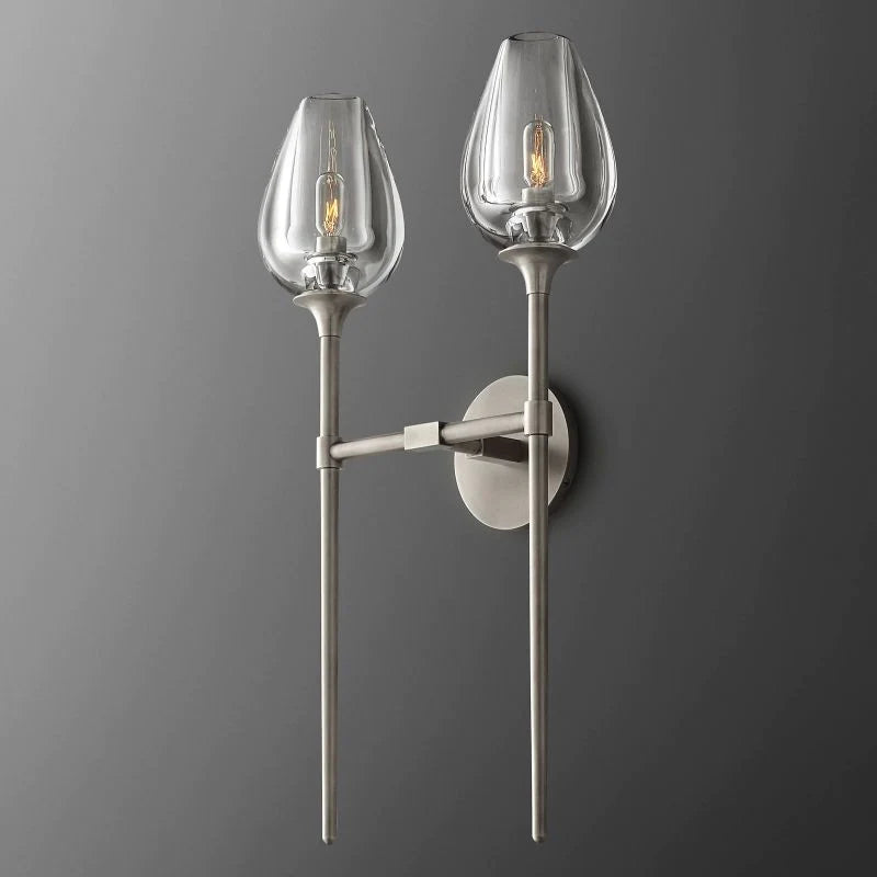 Crystal Tulip Double Wall Sconce - thebelacan
