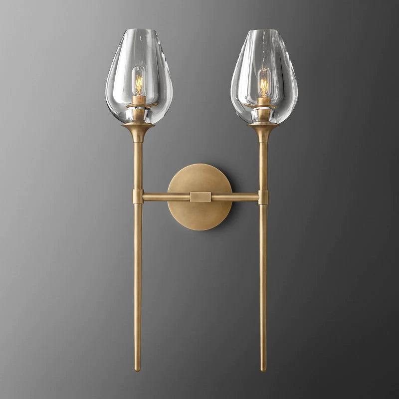 Crystal Tulip Double Wall Sconce - thebelacan