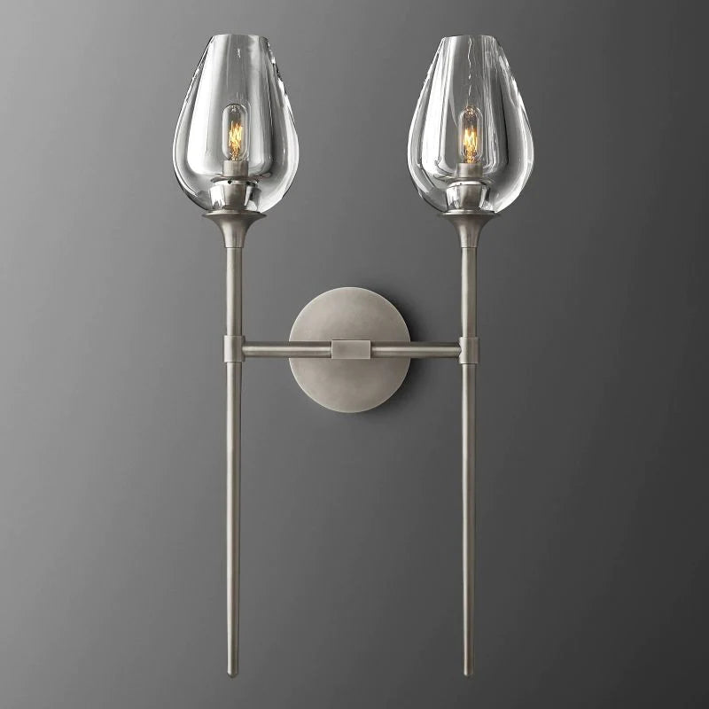 Crystal Tulip Double Wall Sconce - thebelacan