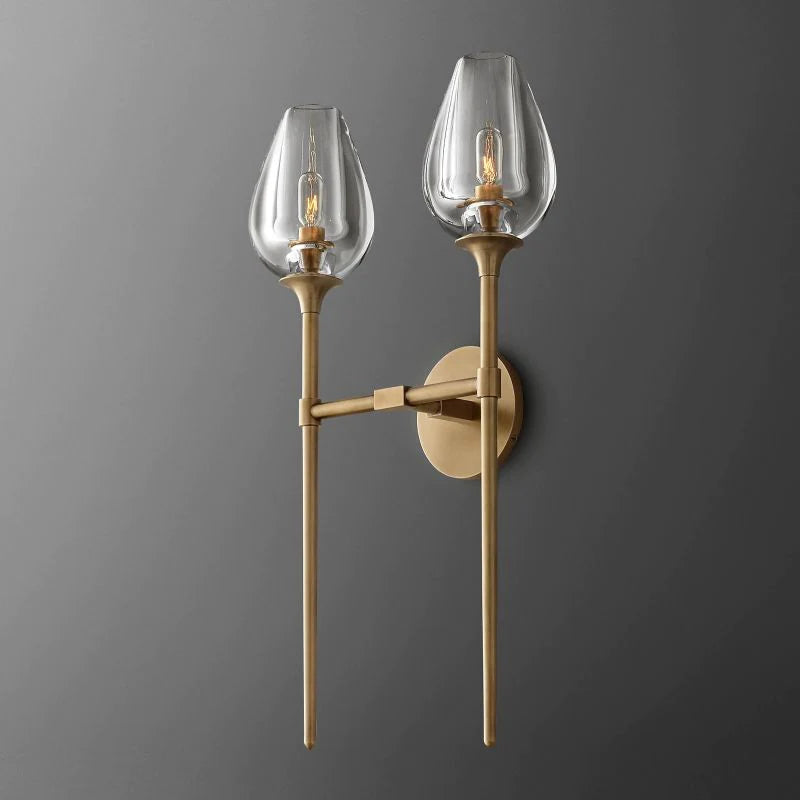 Crystal Tulip Double Wall Sconce - thebelacan