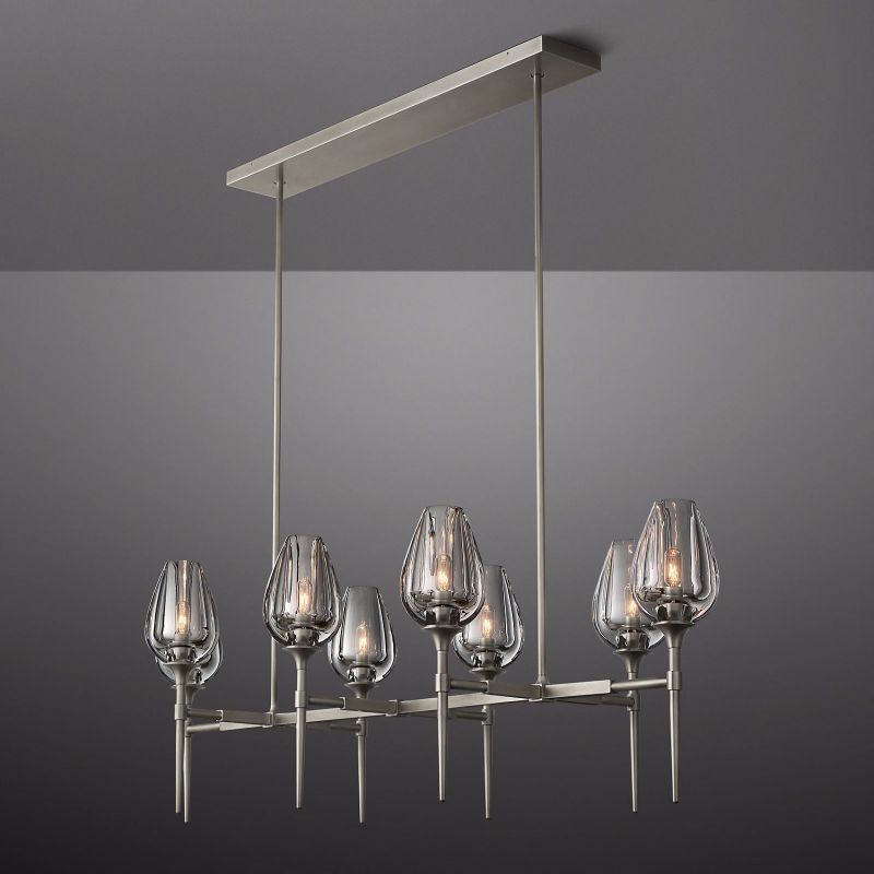 Crystal Tulip Linear Chandelier 52'' - thebelacan