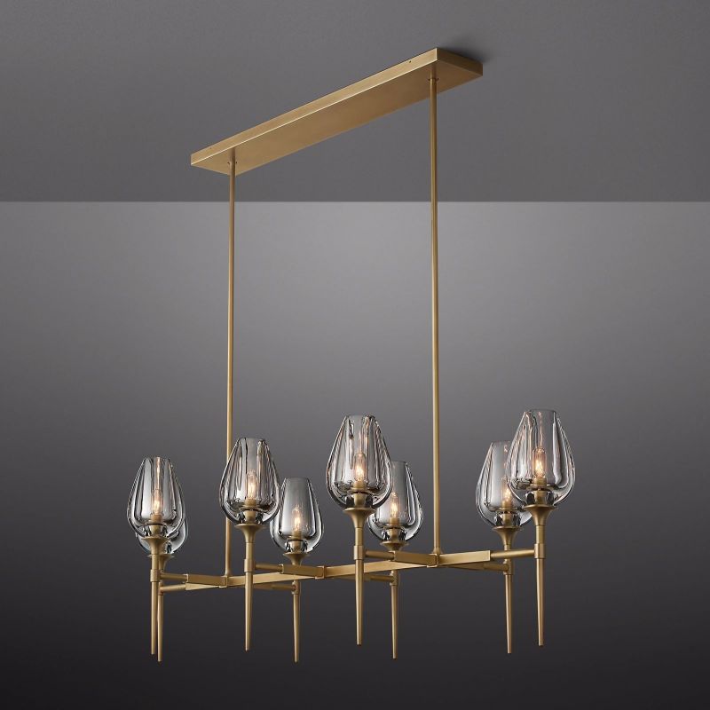 Crystal Tulip Linear Chandelier 52'' - thebelacan