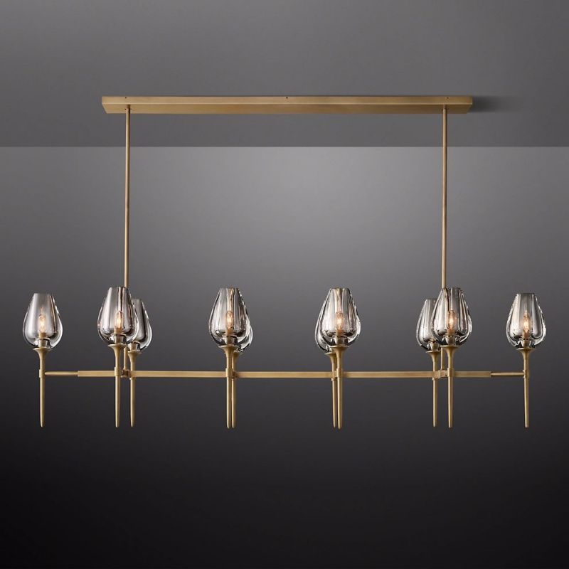 Crystal Tulip Linear Chandelier 65'' - thebelacan