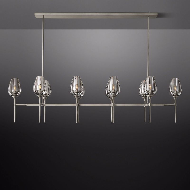 Crystal Tulip Linear Chandelier 65'' - thebelacan