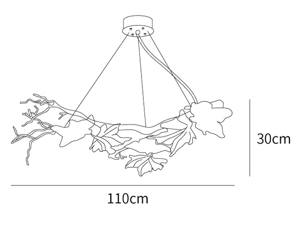 Folio Branch Brass Chandelier - thebelacan