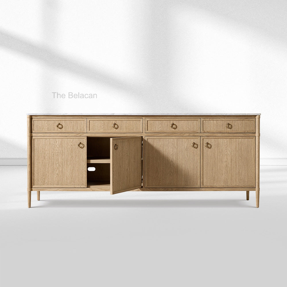 Fraboutiq Marble 4-door Sideboard with Drawers - thebelacan
