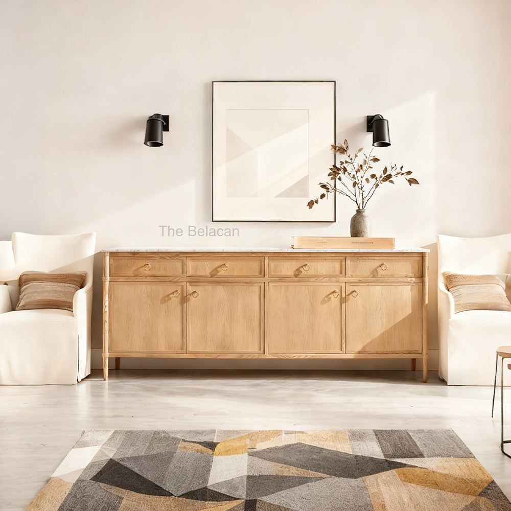 Fraboutiq Marble 4-door Sideboard with Drawers - thebelacan