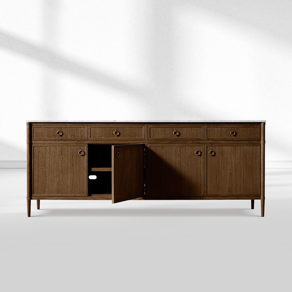 Fraboutiq Marble 4-door Sideboard with Drawers - thebelacan