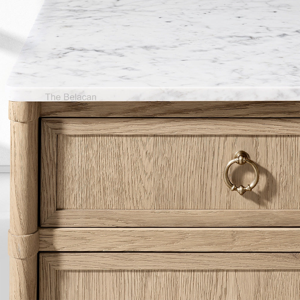 Fraboutiq Marble Double-Door Sideboard with Drawers - thebelacan