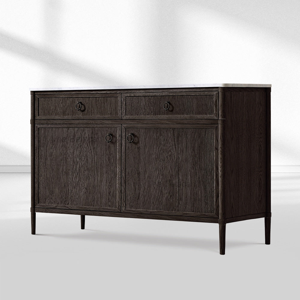 Fraboutiq Marble Double-Door Sideboard with Drawers - thebelacan
