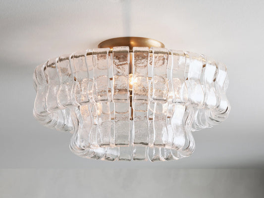 Lime 2-Tier Glass Round Flushmount 18" - thebelacan