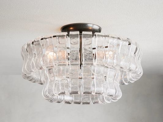 Lime 2-Tier Glass Round Flushmount 18" - thebelacan