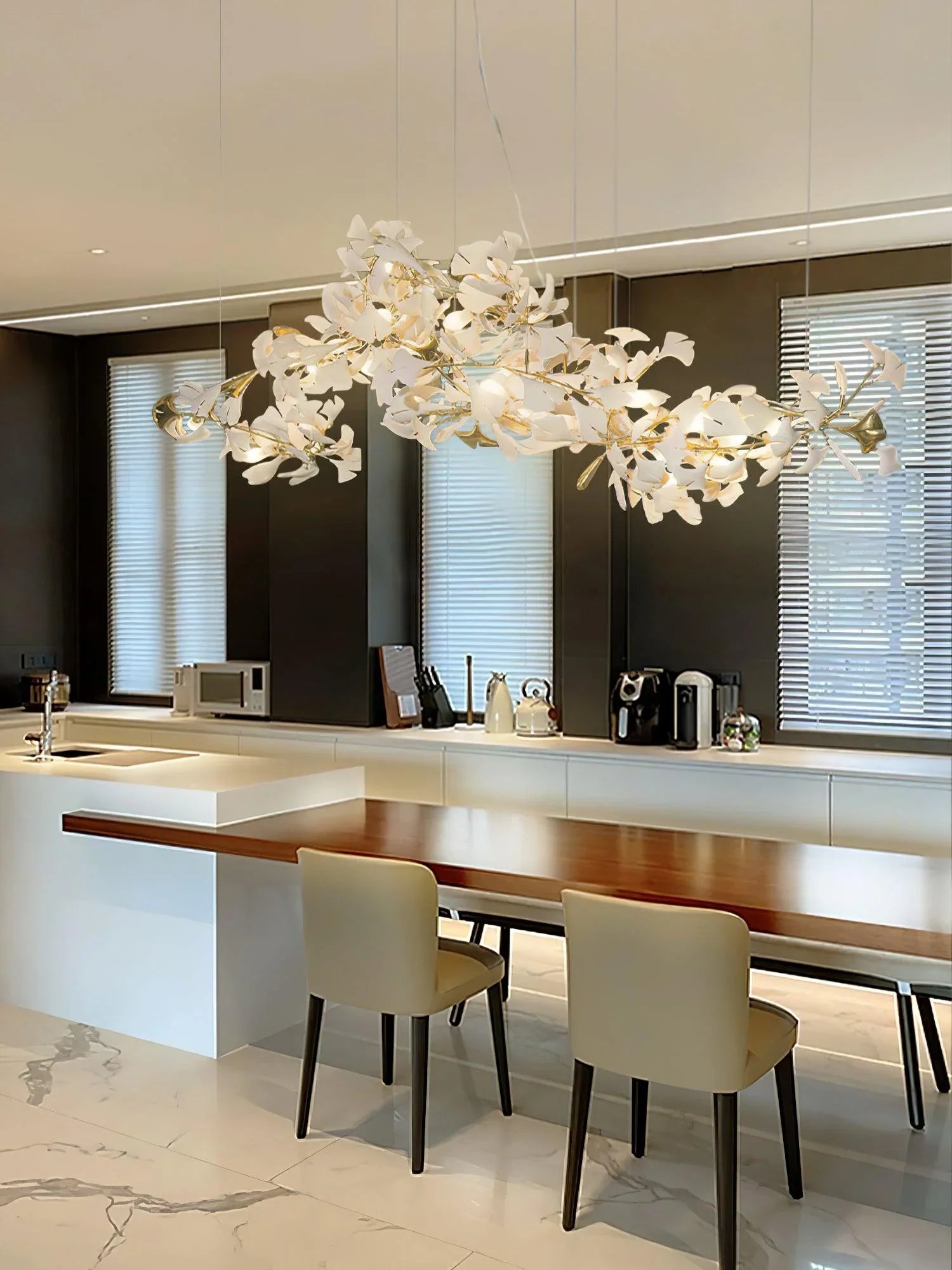 Ceramic Gingko Chandelier B - thebelacan