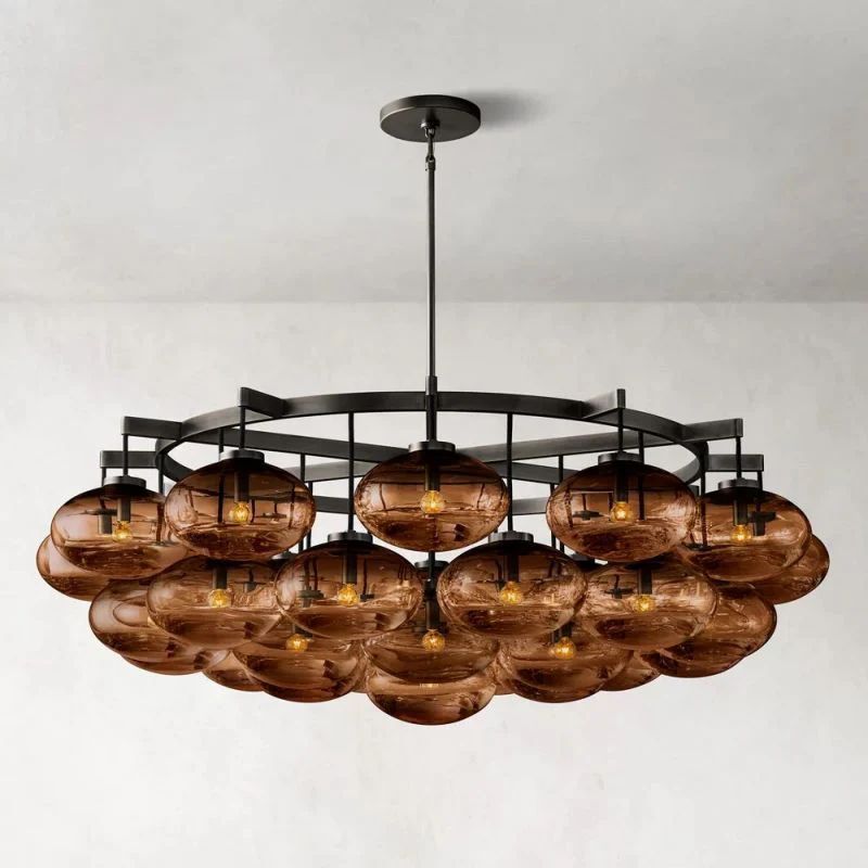 Glass Globe Round Chandelier 60" - thebelacan