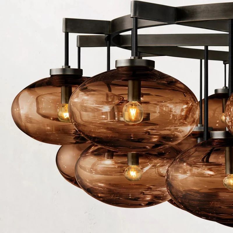 Glass Globe Round Chandelier 60" - thebelacan