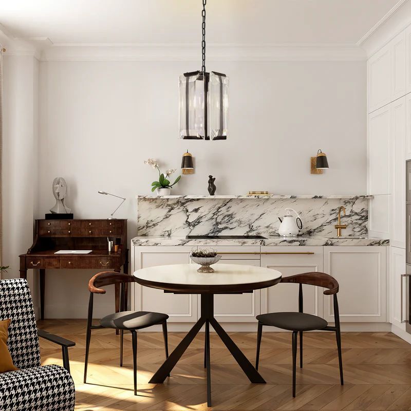 Harson Crystal Square Pendant 6.5" W - thebelacan
