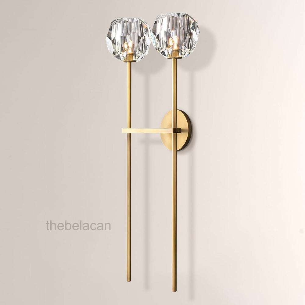 Kristal Clear Glass Double Grand Wall Sconce