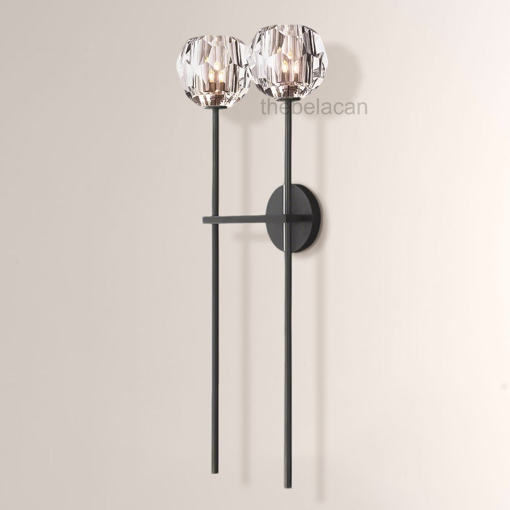 Kristal Clear Glass Double Grand Wall Sconce