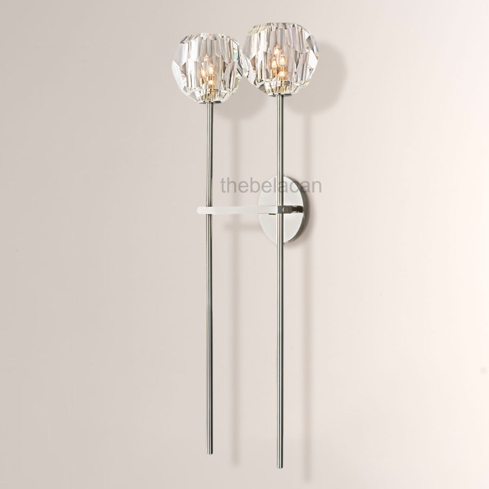 Kristal Clear Glass Double Grand Wall Sconce - thebelacan