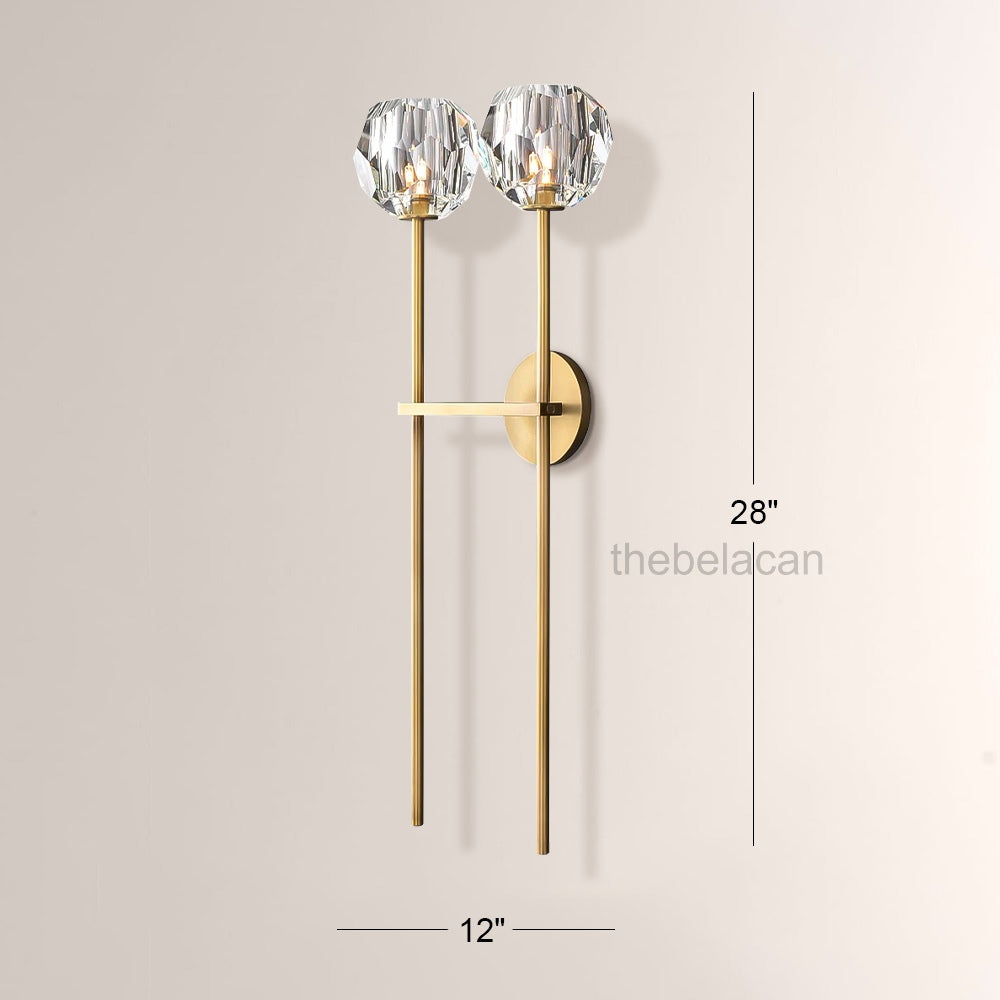 Kristal Clear Glass Double Grand Wall Sconce - thebelacan