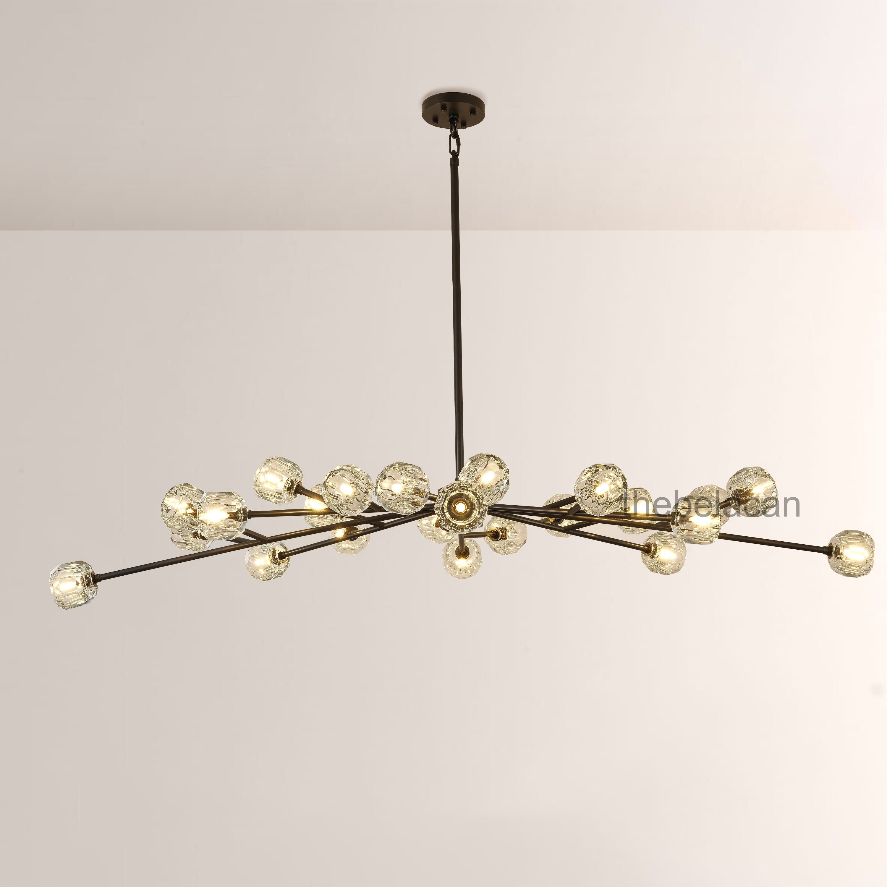 Kristal Glass Oval Chandelier 72" - thebelacan