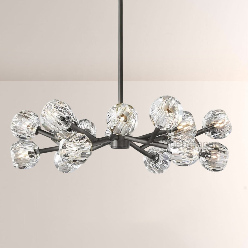 Kristal Glass Round Chandelier 36" - thebelacan