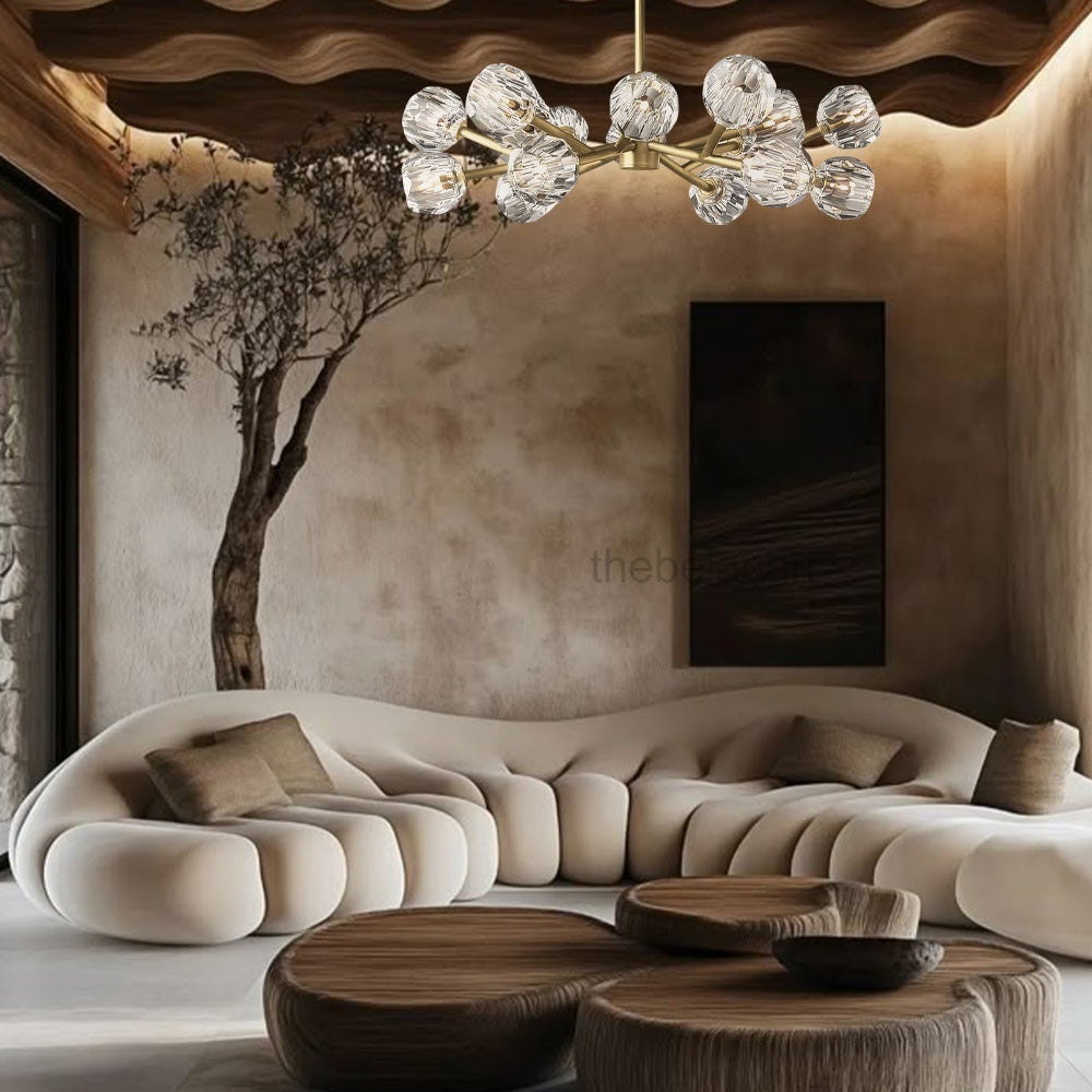 Kristal Glass Round Chandelier 36" - thebelacan