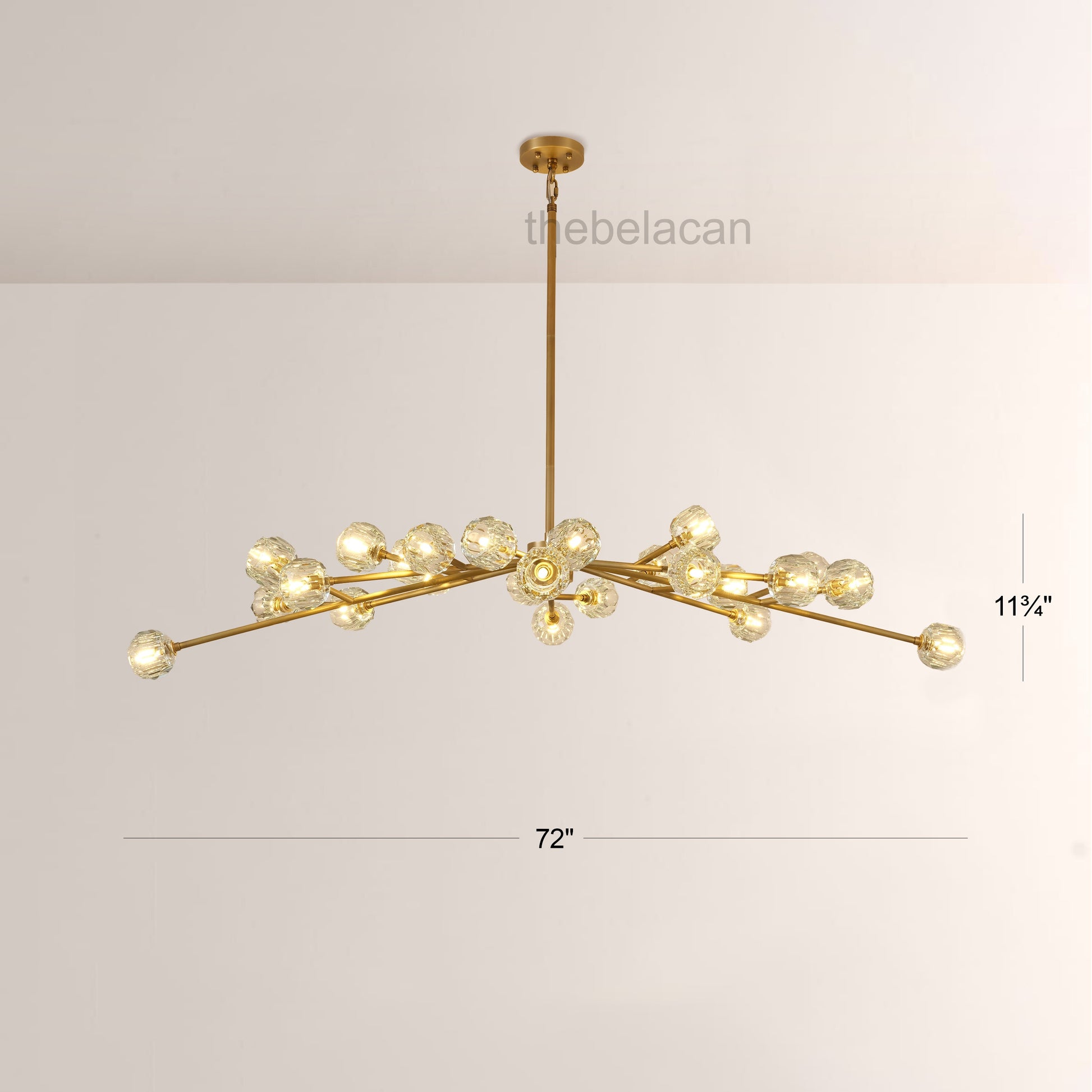 Kristal Glass Round Chandelier 72" - thebelacan