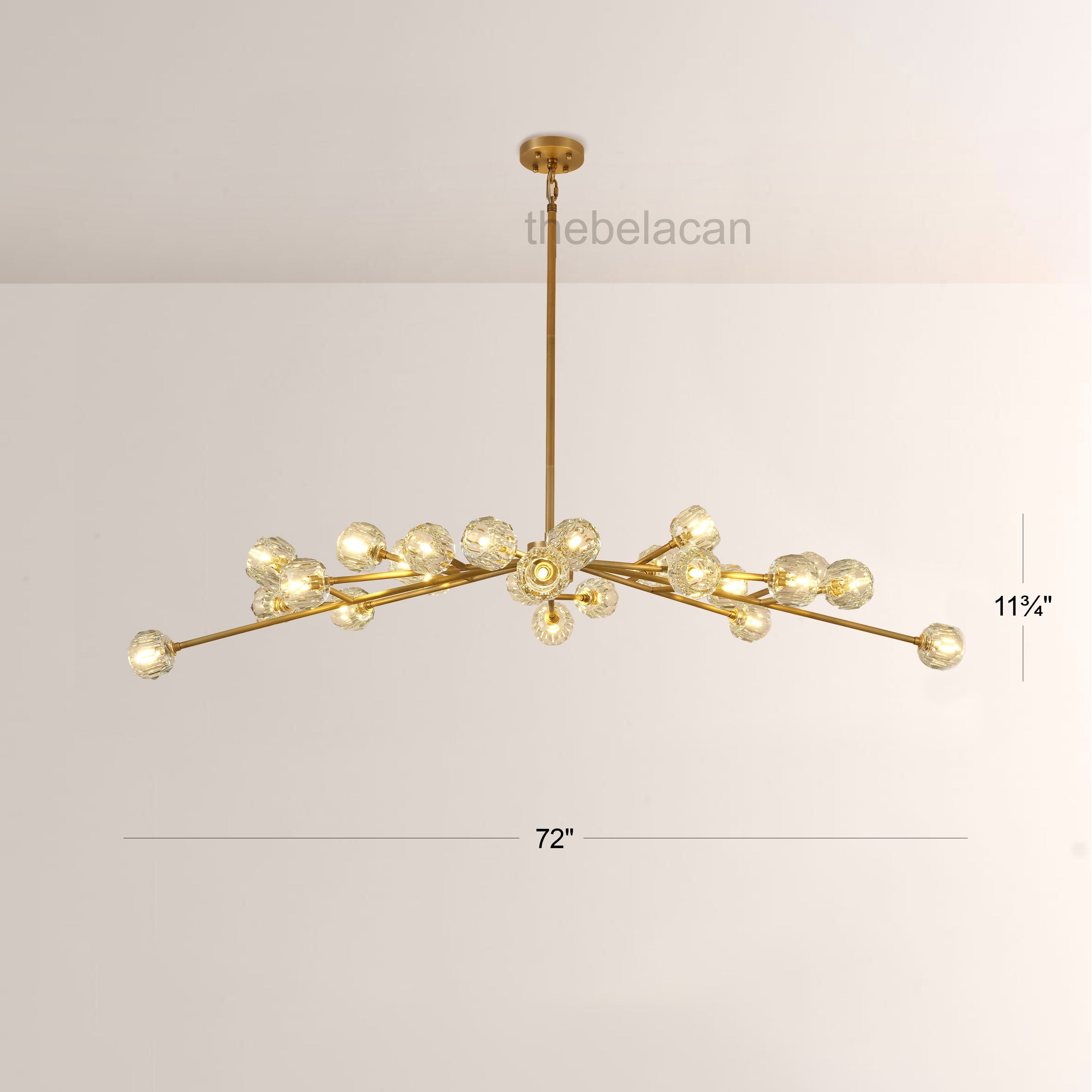 Kristal Glass Round Chandelier 72" - thebelacan