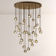 Kristal Smoke Glass Round Cluster Chandelier 40" - thebelacan