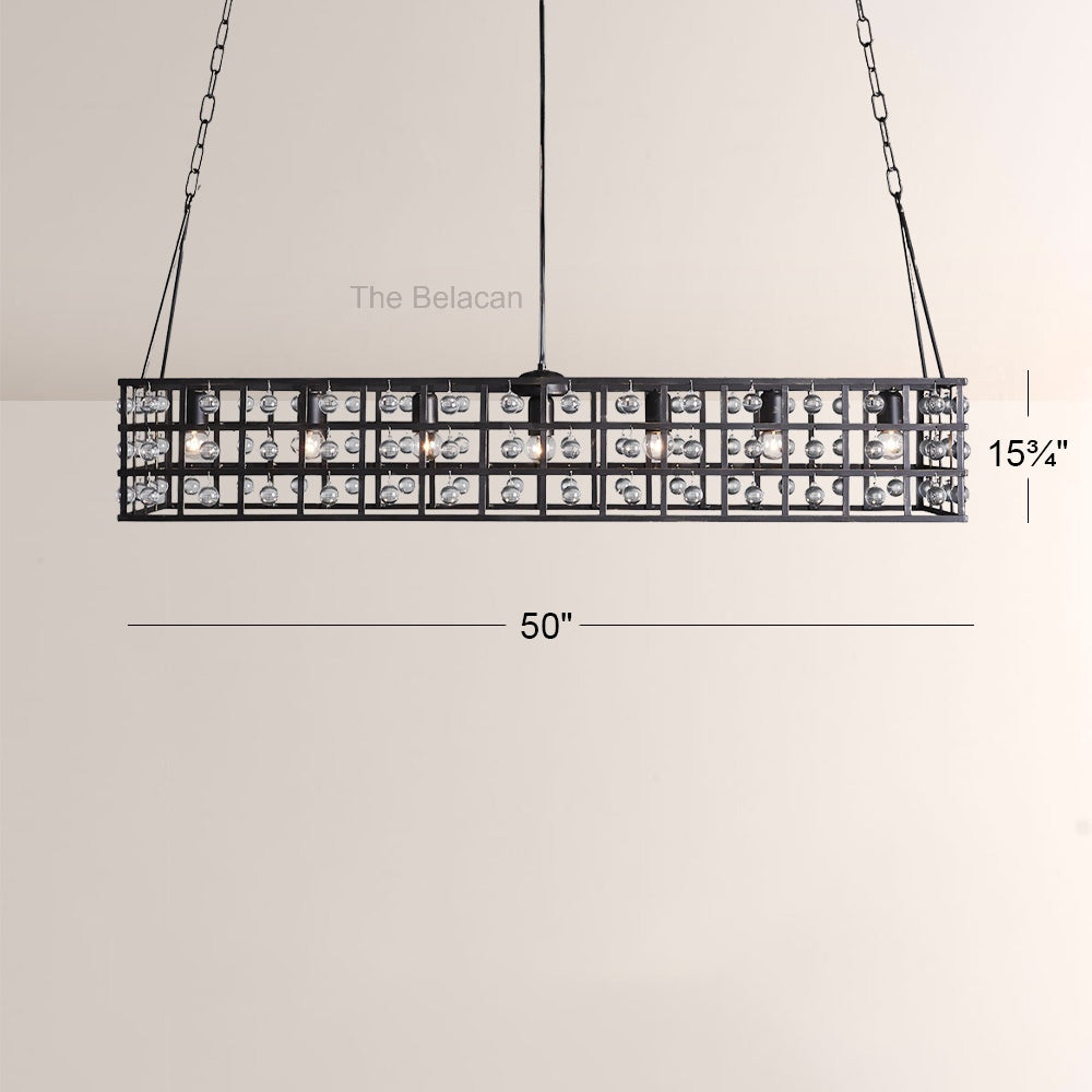 La CaArtis 50" Rectangular Chandelier in Bronze - thebelacan
