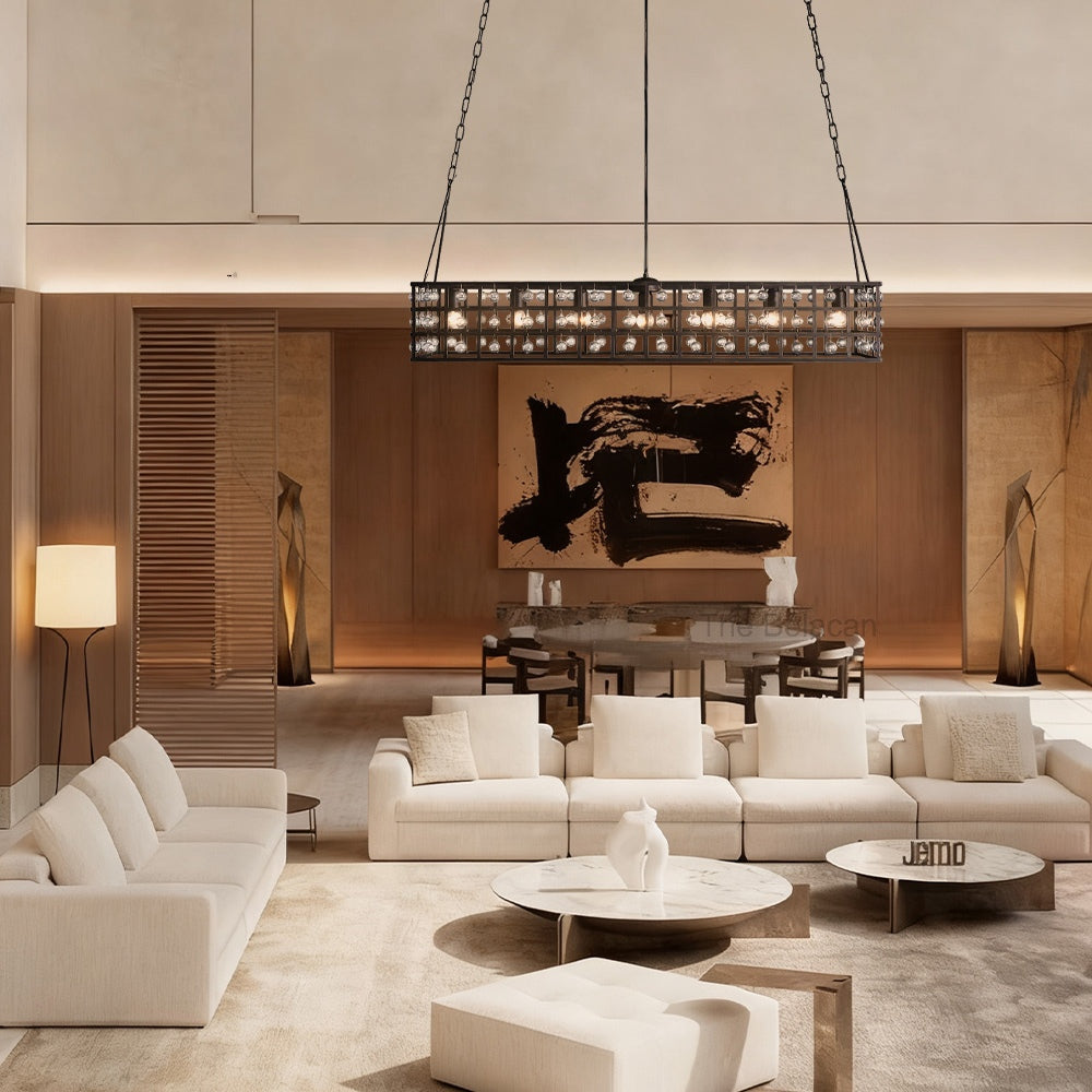 La CaArtis 50" Rectangular Chandelier in Bronze - thebelacan