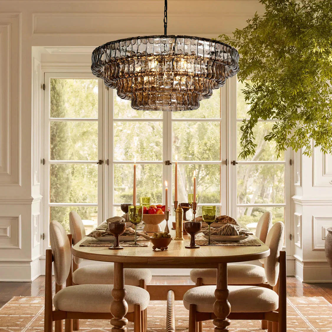 Lime 4-Tier Glass Round Chandelier - thebelacan