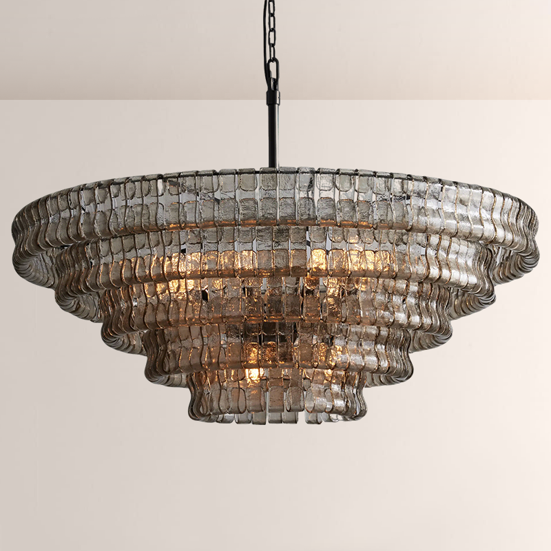 Lime 4-Tier Glass Round Chandelier - thebelacan