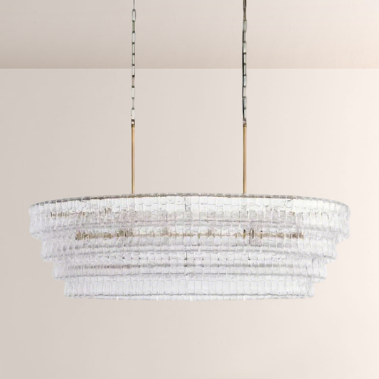 Lime Glass Oval Chandelier 54"W/65"W - thebelacan