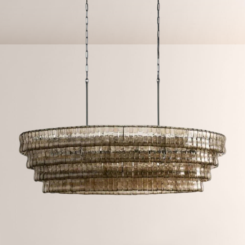 Lime Glass Oval Chandelier 54"W/65"W - thebelacan