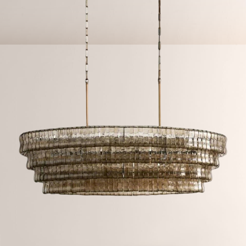 Lime Glass Oval Chandelier 54"W/65"W - thebelacan