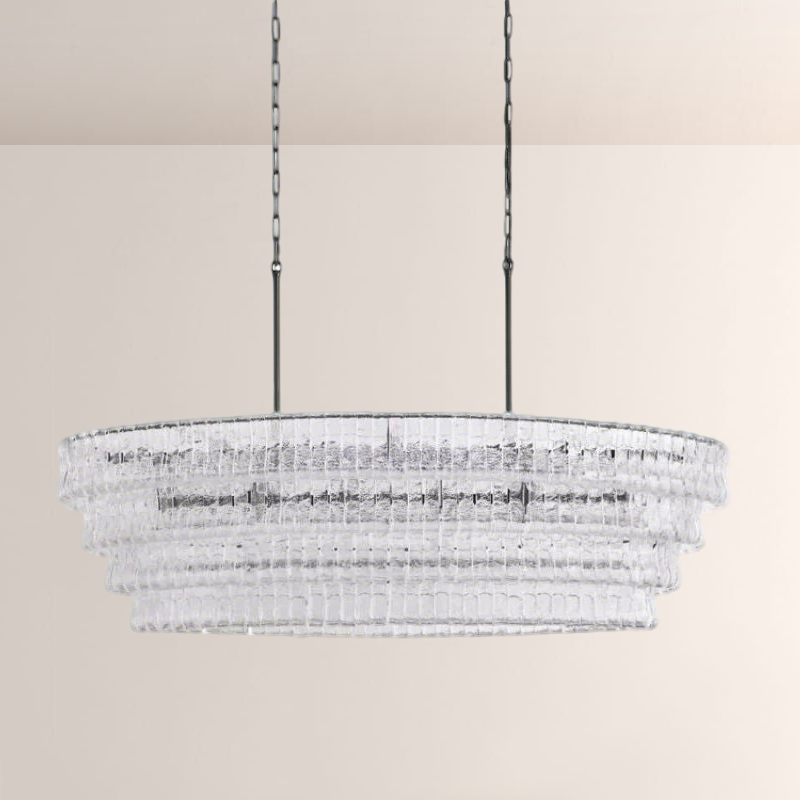 Lime Glass Oval Chandelier 54"W/65"W - thebelacan
