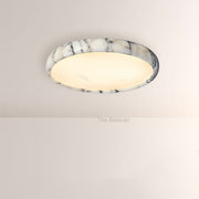 LuminaVein Marble-Rim Oval Flush Mount - thebelacan
