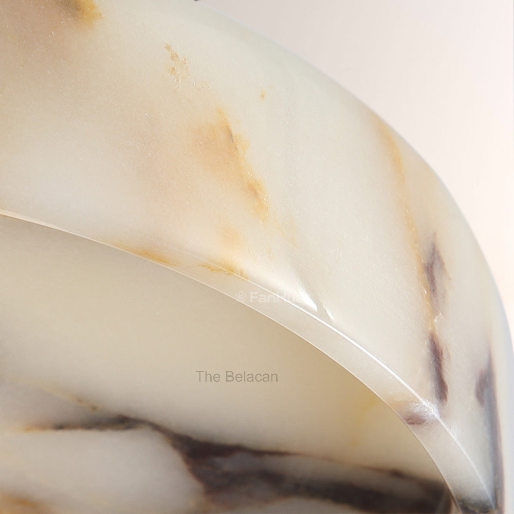 LuminaVein Marble-Rim Oval Flush Mount - thebelacan