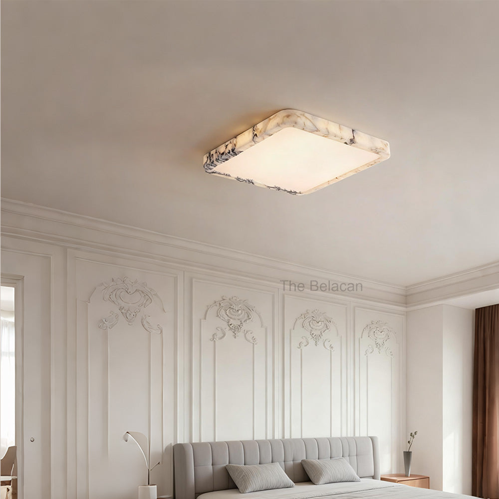 LuminaVein Square Marble Flush Mount - thebelacan