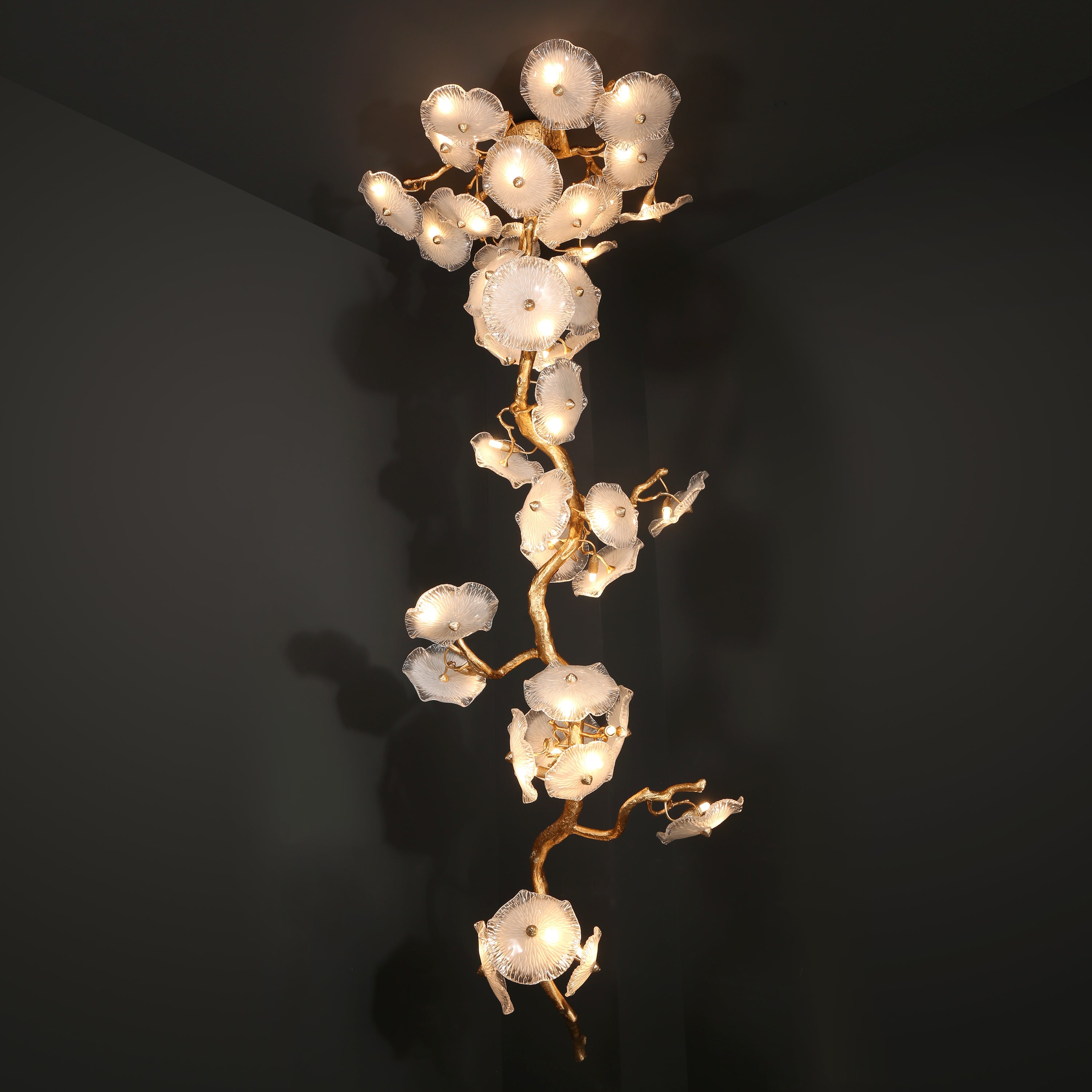 Magnolia Modern Luxury Branch Chandelier For Staircase - thebelacan