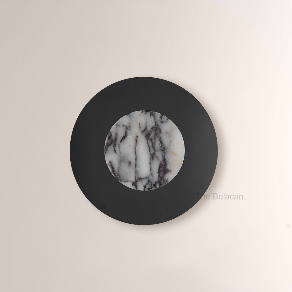MarbleGlow Circular Accent Marble Wall Sconce - thebelacan