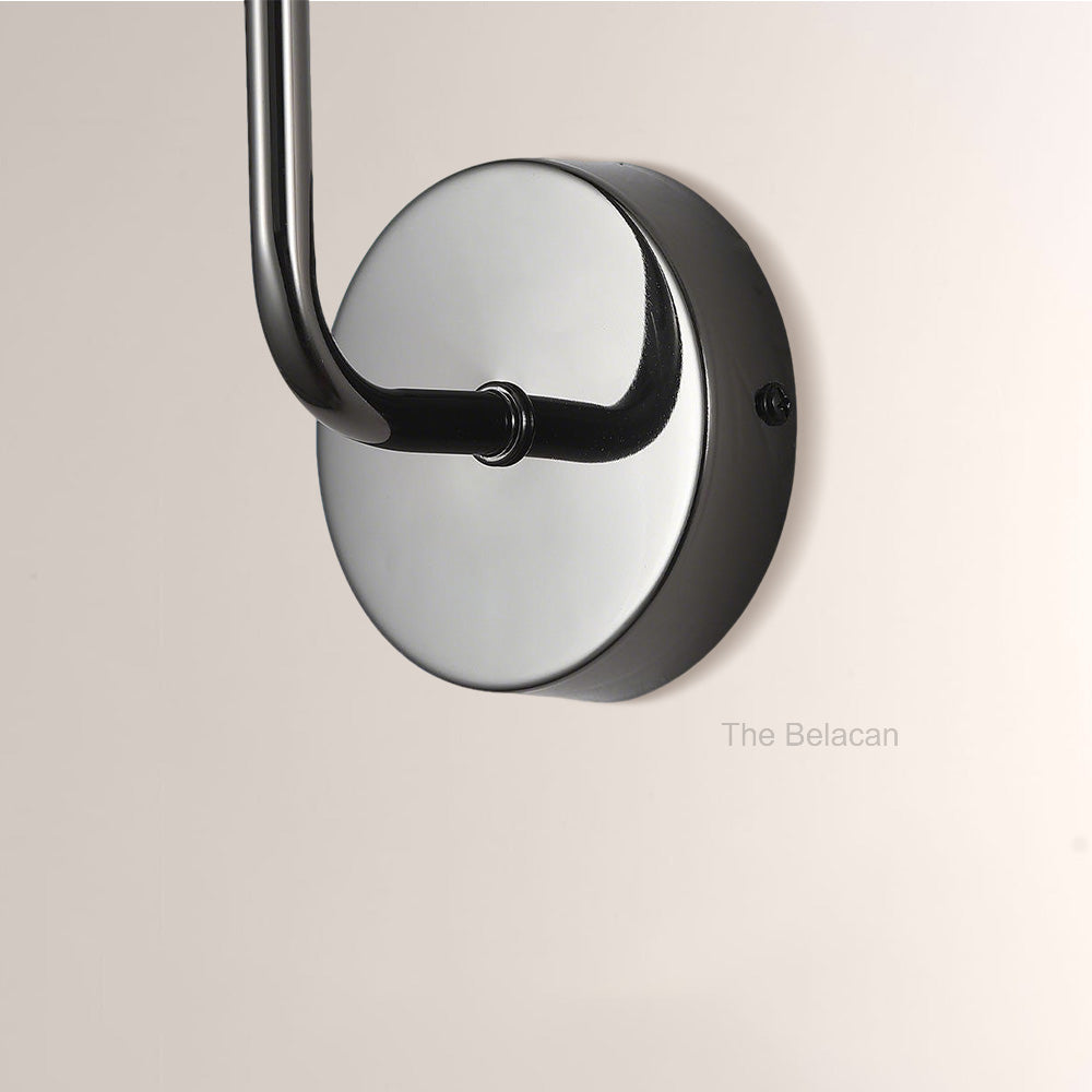 MarbleGlow Curved-Arm Cylinder Marble Wall Sconce - thebelacan