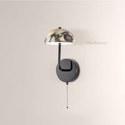 MarbleGlow Dome-Shade Curved Arm Wall Sconce - thebelacan