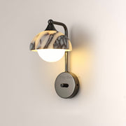 MarbleGlow Dome-Shade Globe Accent Wall Sconce - thebelacan