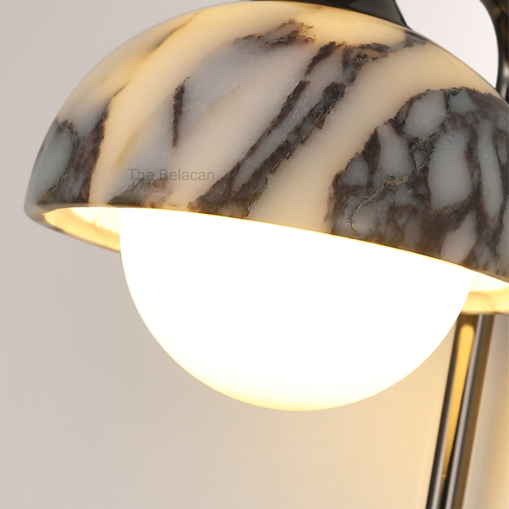 MarbleGlow Dome-Shade Globe Accent Wall Sconce - thebelacan
