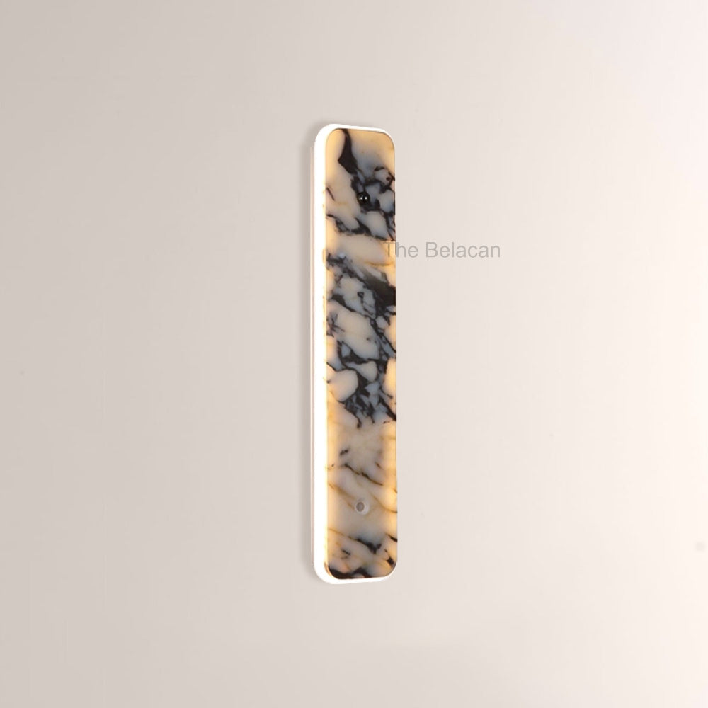 MarbleGlow Linear Slab Marble Wall Sconce - thebelacan