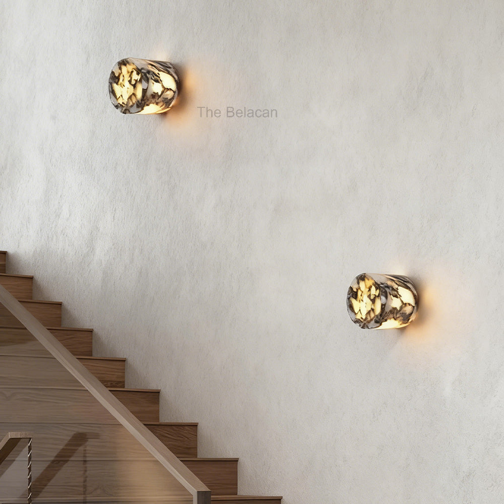 MarbleGlow Organic-Form Marble Wall Sconce - thebelacan